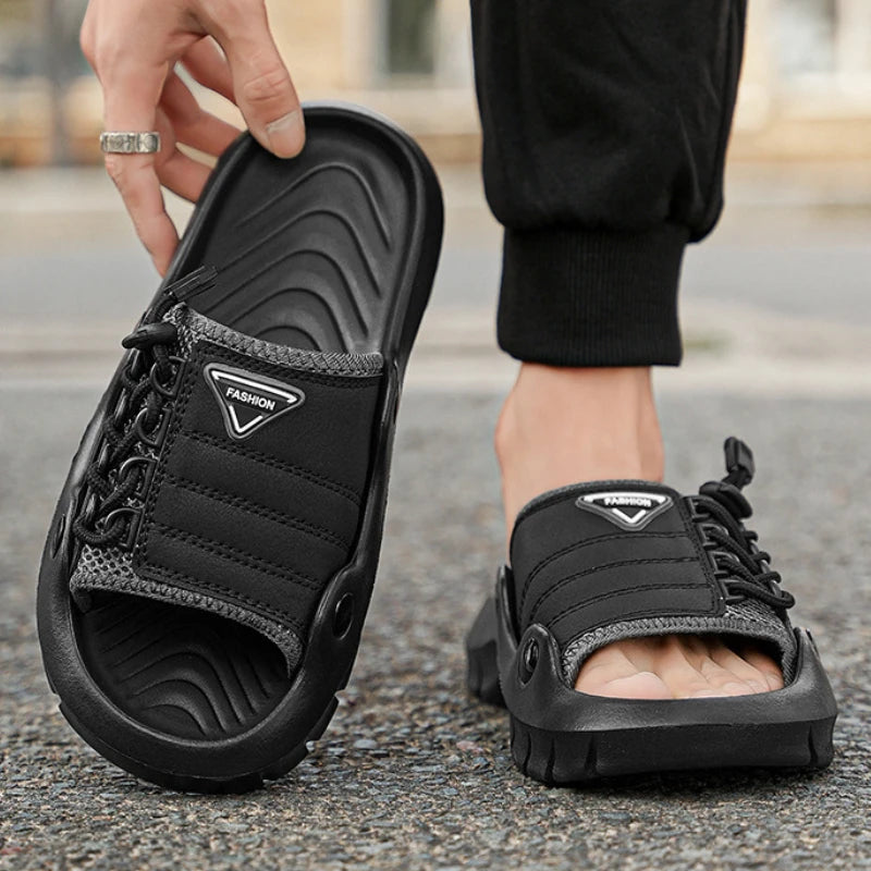 New Men's EVA Platform Massage Slippers Home Mute Anti-slip Slides Outdoor Beach Casual Sandal Shoes for Men Sandalias De Hombre
