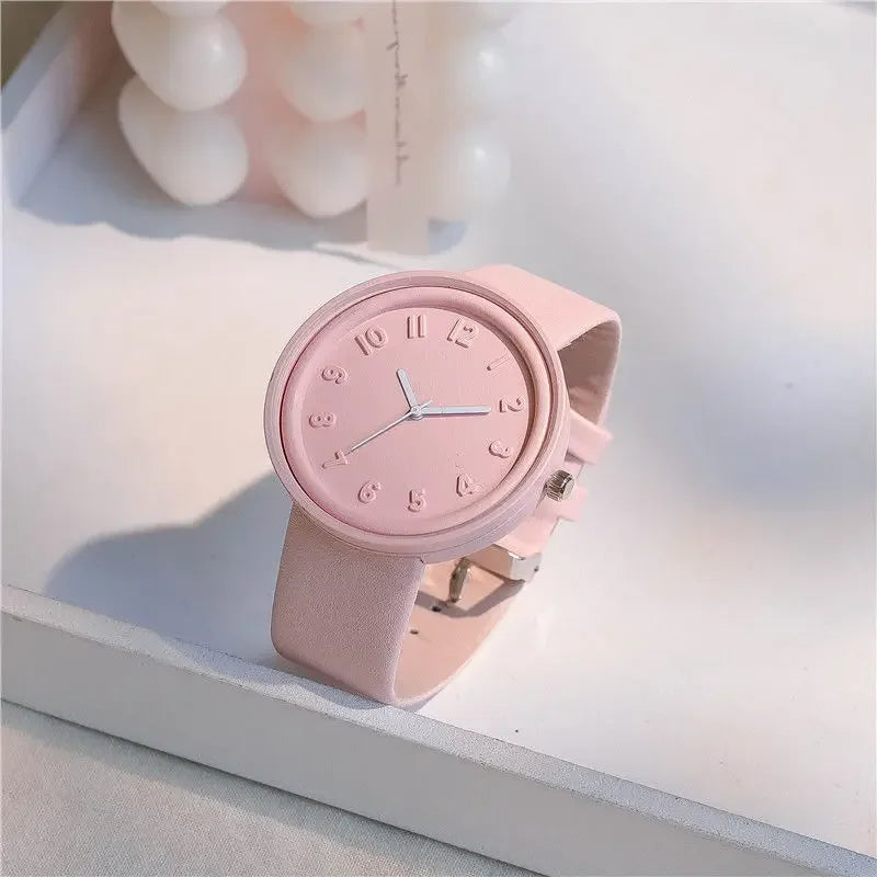 Fashion Simple Women Quartz Watch Ins Student Man and Women Style Round Leisure Vintage Wristbatch Relogio Feminino Reloj Mujer