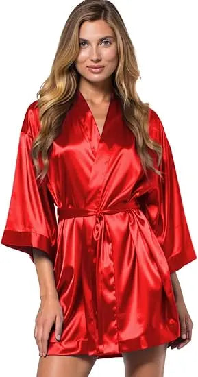 Women's Bride Bridesmaids Silky Robe Satin Kimono Robes for Women Lingerie