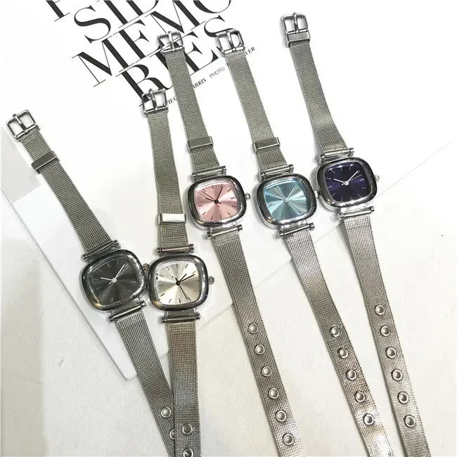 New Square Watch Women Retro Fashion Ladies Quartz Wrist Watch Student Simplified Netbelt Watch Relojes Para Mujer Clock Gift