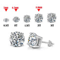 0.5-2 Carat 8.0mm D Color Moissanite 100% 925 Sterling Silver Stud Earrings For Women Top Quality Sparkling Wedding Jewelry