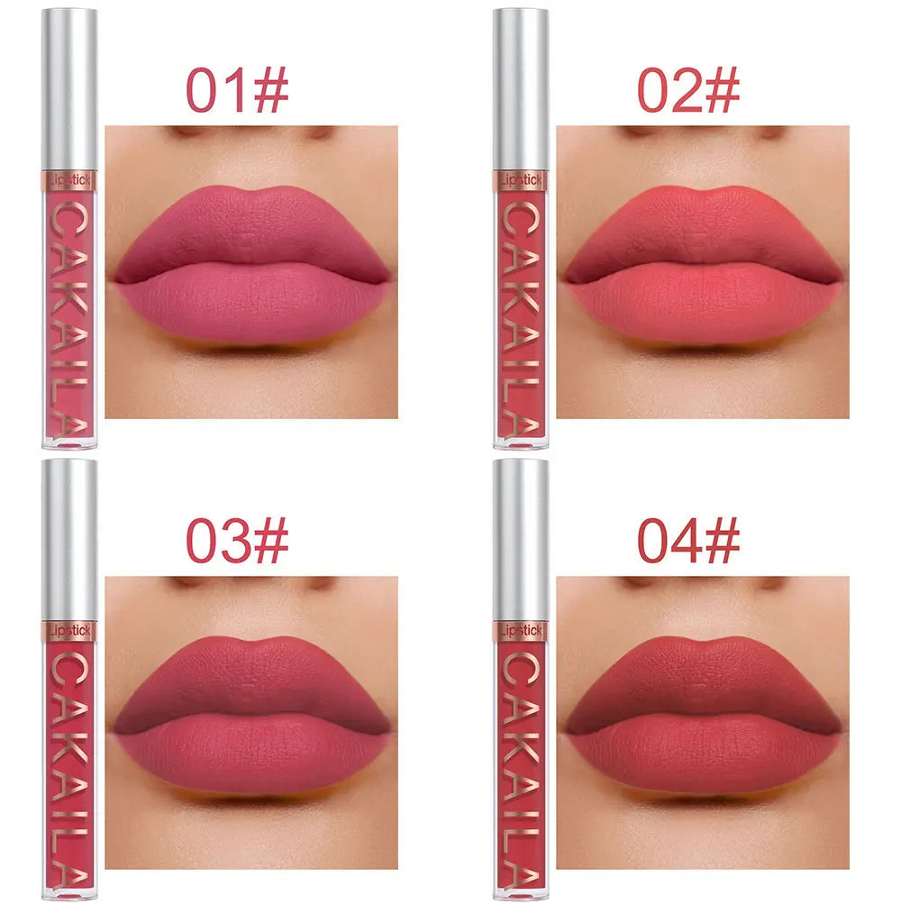10pcs/set Nude Lip Gloss Matte Velvet Lipstick Waterproof Long-lasting  Liquid Lipstick Women Moist Lip Tint