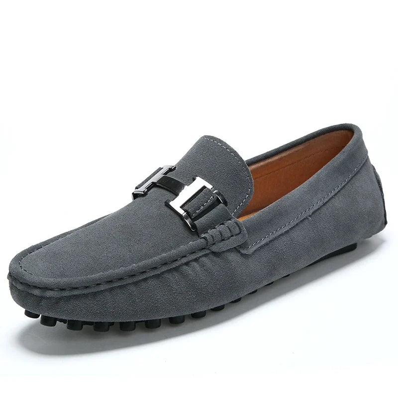 Classic Mens Loafers Male Summer Soft Shoes Fashion Men's Casual Leather Shoe Suede Casual Flats Breathable Hand-stitching Shoes