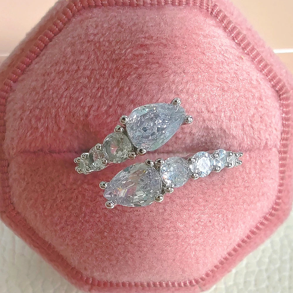 2024 New Arrival Unique Design Silver Color Adjustable Fashion Ring for Women Valentine's Day Gift Jewelry R8405