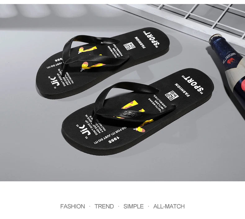 Flip Flops men's summer non-slip sandals men's foot clamp trend rubber abrasion resistant outer wear beach shoes slippers men