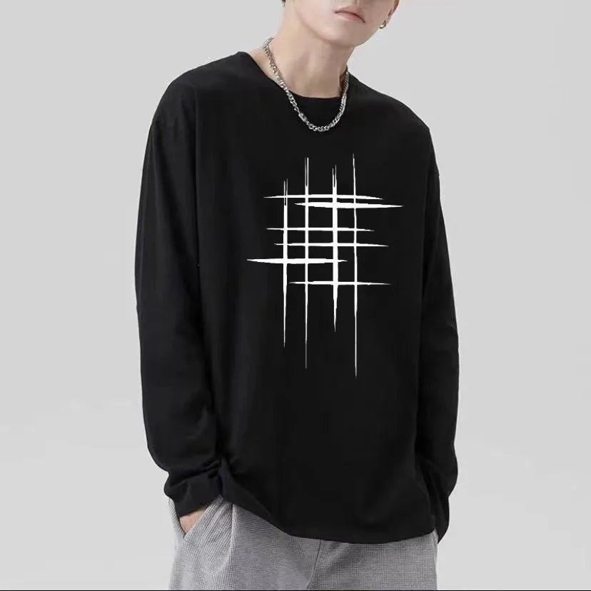 T-shirt for Men Summer Cross of Thorns Suitcase Men's T-shirts Long-sleeved Dark Hip-hop Men's oversize t-shirt Y2k T Shirt Tops
