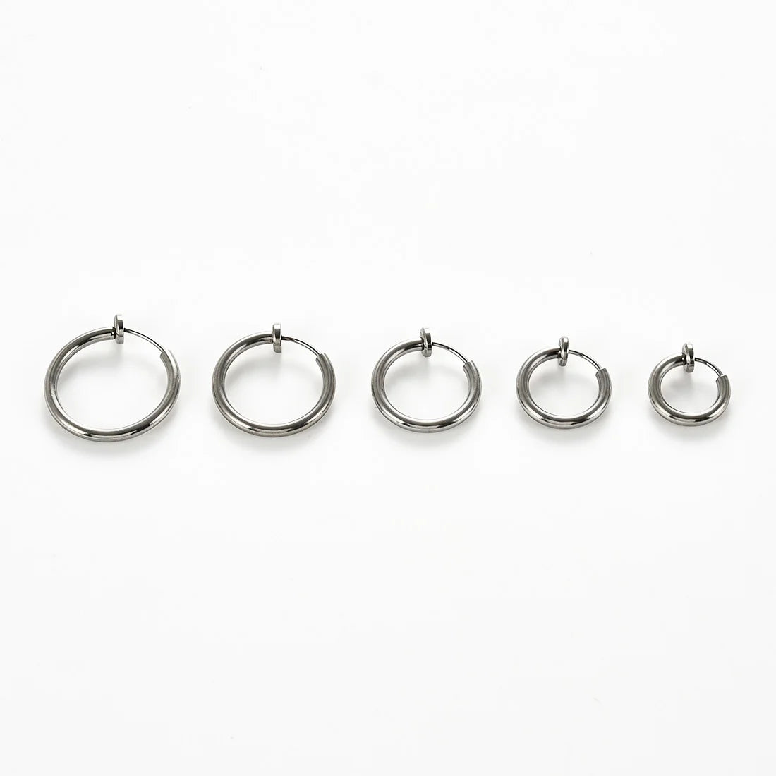 1Pair Stainless Steel Clip On Spring Hoop Earring For Men Women 12/14/16/18/20MM NonPierced Fake Cartilage Earring Jewelry Gift