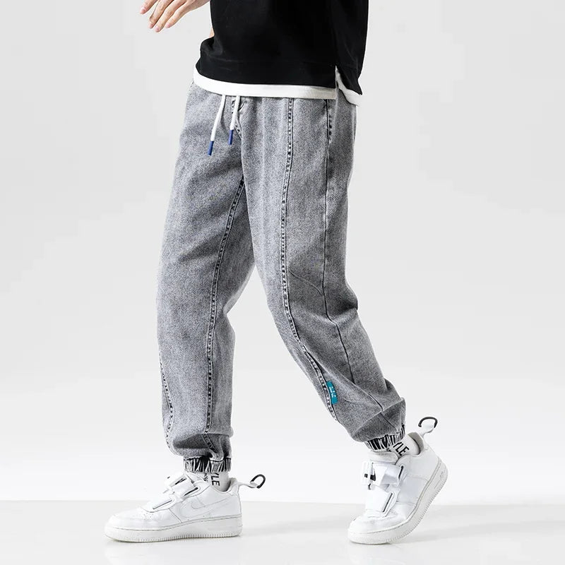 Spring Summer Black Blue Baggy Jeans Men Streetwear Denim Joggers Casual Cotton Harem Pants Jean Trousers Plus Size 6XL 7XL 8XL