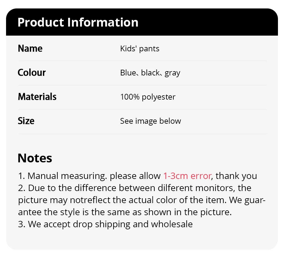 1/3 Pack Four Seasons Children's Sports Leisure Multicolor Pants Boys and Girls Basic Harun Pants Comfortable Running 9 Pants