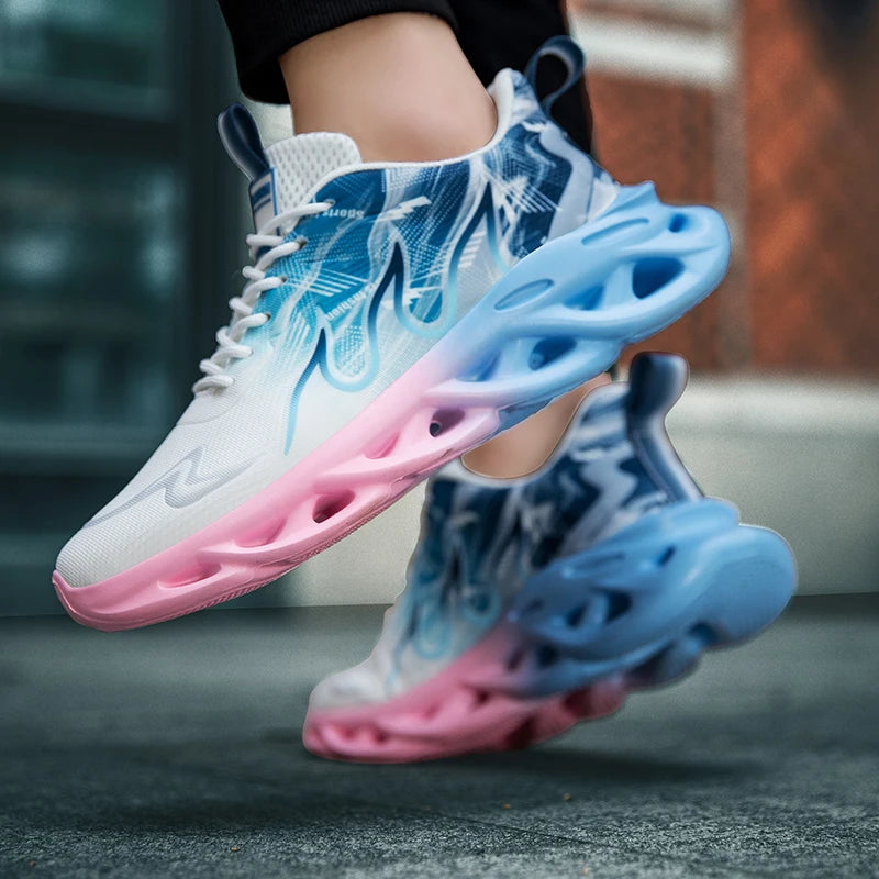 Running Shoes men Mesh Breathable Flat Cushioning Soft Comfortable Sneakers Outdoor Gym Trendy Casual Jogging Shoes for Men