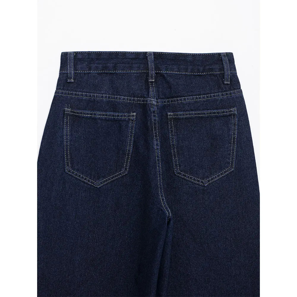 DUOPERI Women Fashion 2 Pieces Sets With Belt Denim  Jackets & Vintage Front Zipper Jeans Trousers Feamle Chic Lady Pants Sets