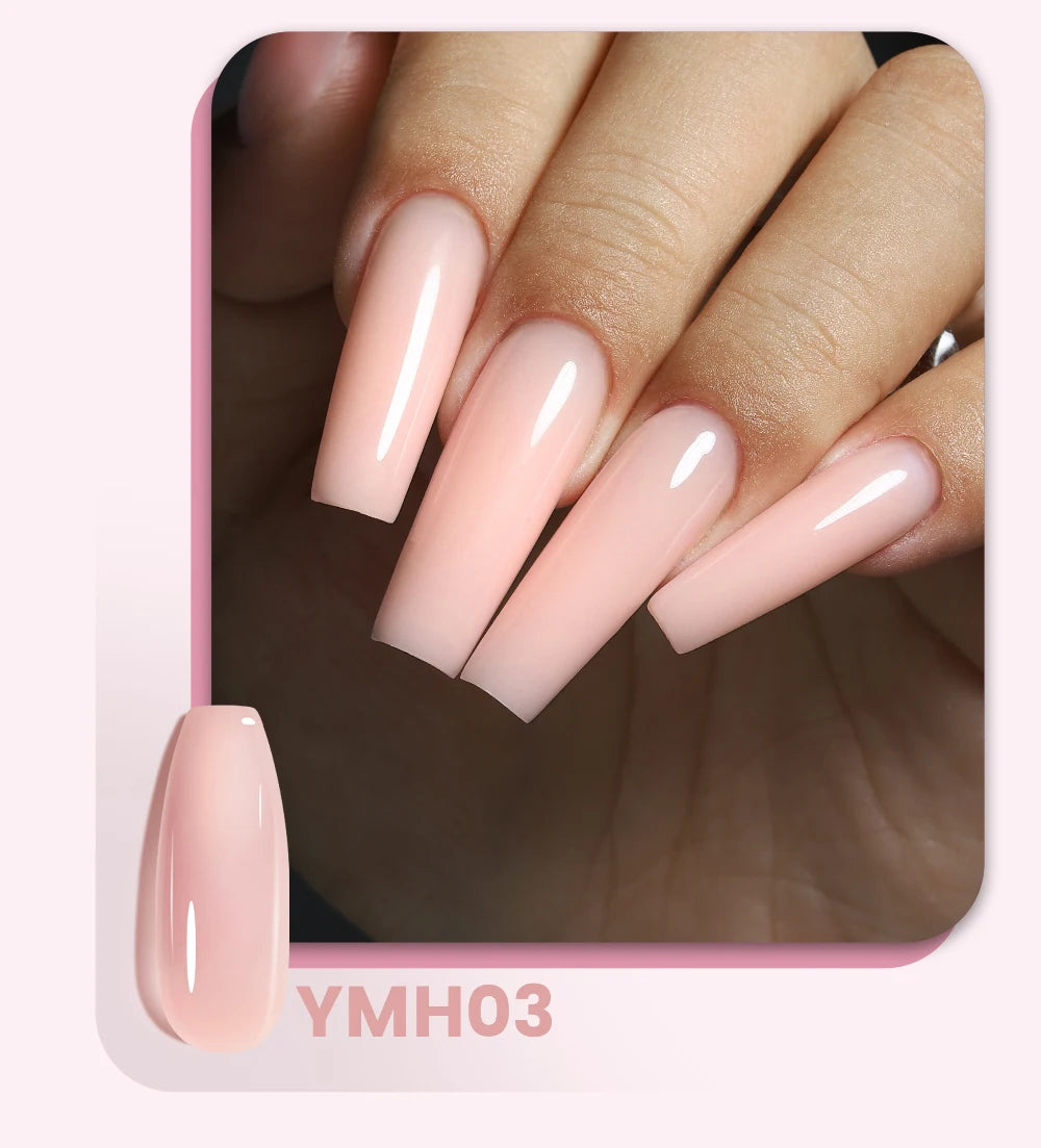 YOKEFELLOW 15g Jelly Extension Gel Nail Polish Nude Pink Clear Building Construct Extend Gel Soak Off UV LED Acrylic Gel Varnish