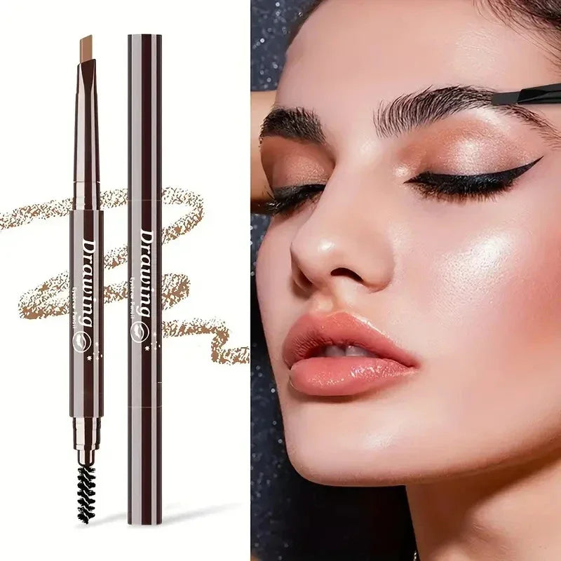 Extremely Fine Double-headed Waterproof Eyebrow Pencil - Durable and Long Lasting for Beginner Women's Makeup Eye Brow Pen