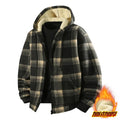 All-match Fashion Casual Jacket Men's Plaid Contrasting Color Long-sleeved Hooded Jacket Top
