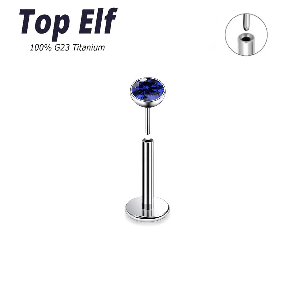 Wholesale 2/10pcs G23 ASTM F136 Titanium Top Exquisite Zircon Insertion Earrings Nose Nails Lip Nails Body Piercing Jewelry