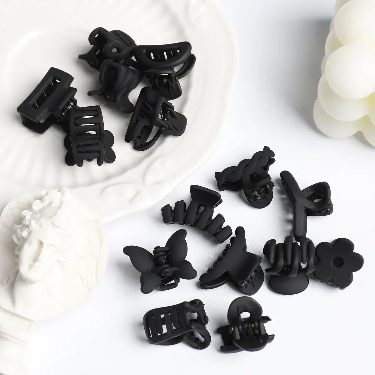 8/6Pcs Black Hair Claws Elegant Acrylic Hair Clip Hairpins Barrette Crab Claw Clip Headwear For Women Girls Hair Accessories