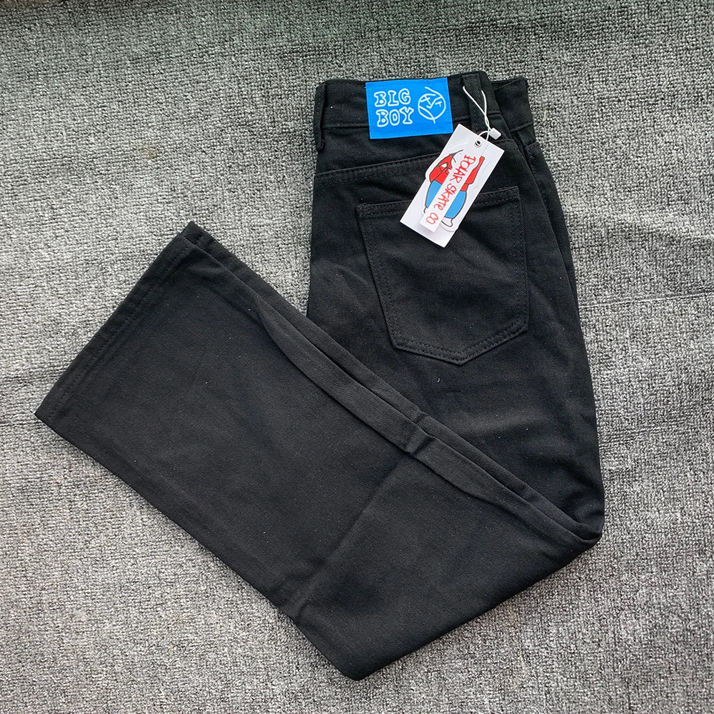 Y2K Embroidery Baggy Boy Jeans Women Streetwear Gothic Cartoon Blue Straight Jeans Retro Punk Rock High Waist Denim Trousers