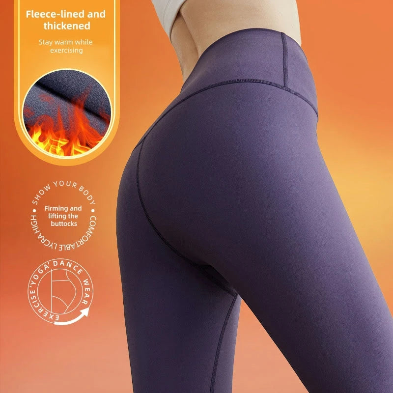 Women Yoga Pants Fitness Pants Winter Thermal Fleece High Waist Tummy Control Butt Lifting Outdoor Workout Leggings New