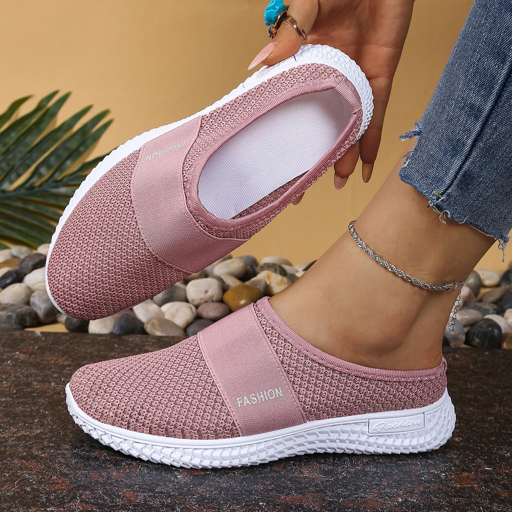 Women's shoes, women's casual shoes, summer mesh breathable thick-soled women's headband half support