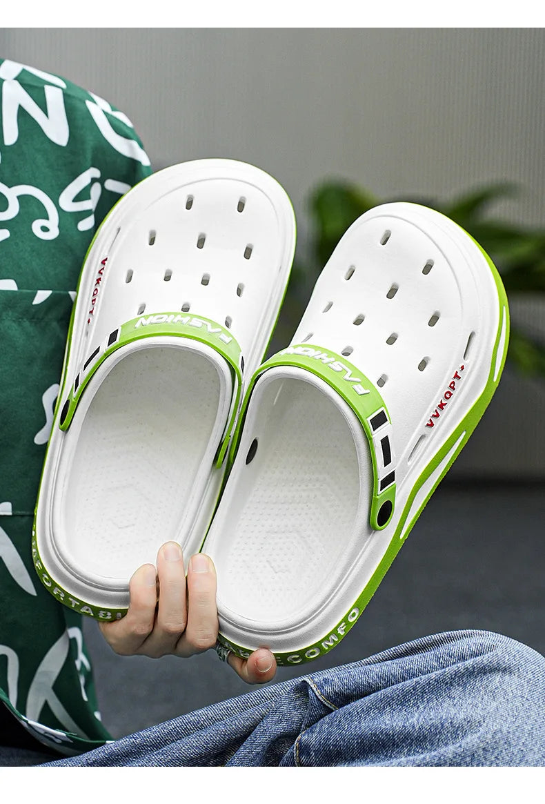 Summer Men Sandals Light EVA Men's Casual Shoes Platform Hole Shoes Clogs Men Home Garden Outdoor Male Beach Slippers Big Size