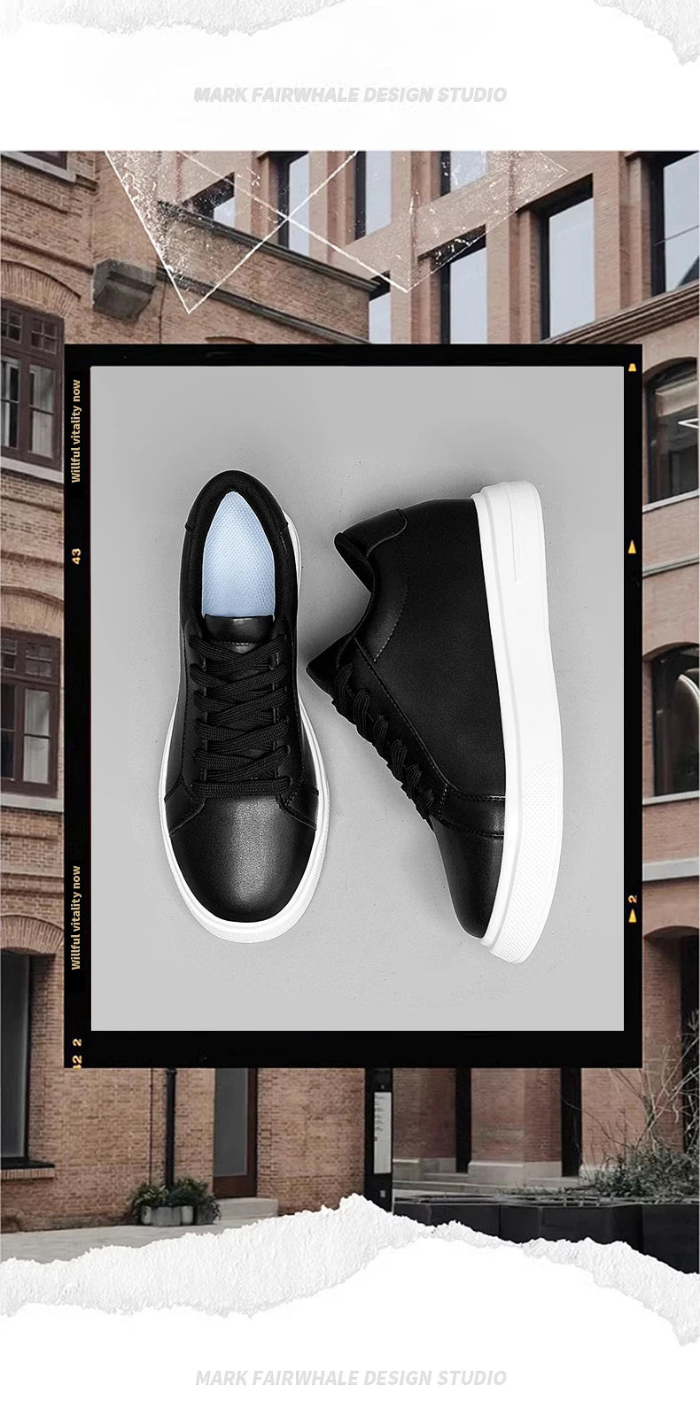 New  Men's Sneakers Elevator Shoes Heightening Height Increase Insole 6-10CM High Heels Shoes Leather Sport Shoes Men Shoes