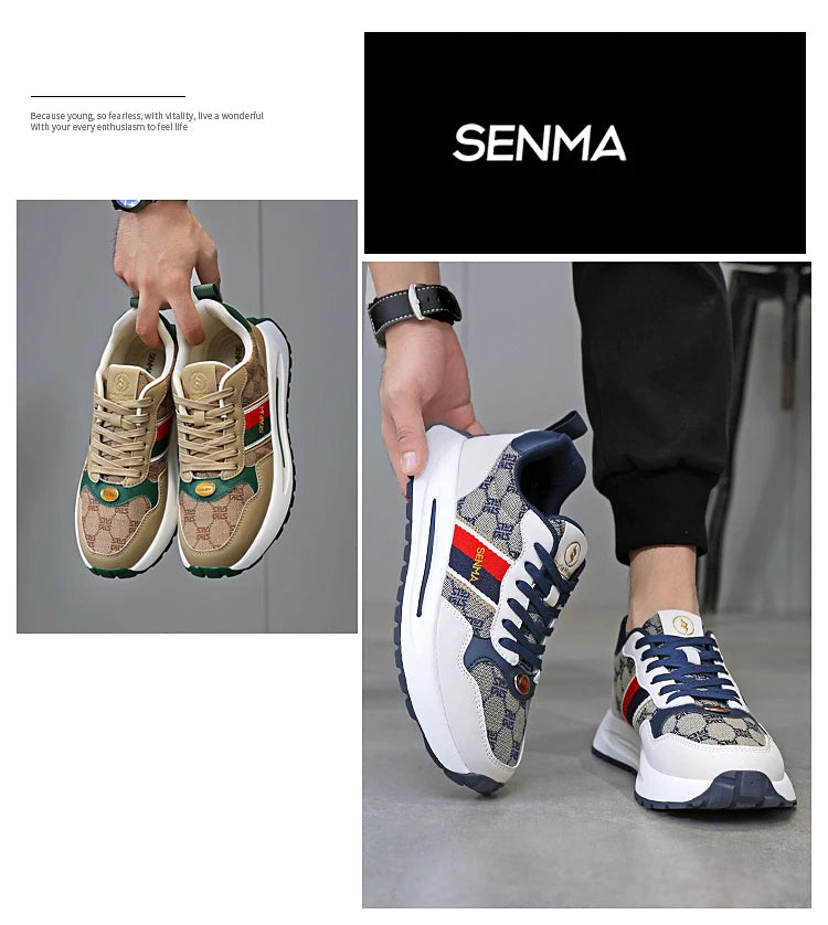 SENMA  Luxury Men's Shoes Men Casual Shoes Men's Skateboard Shoes Retro Platform Sneakers Unisex Women's Sports Shoes Sneakers