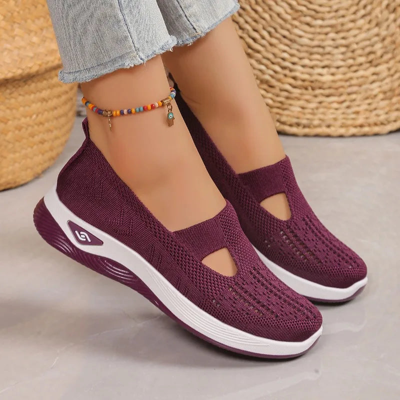 New Women's Sneakers Breathable Mesh Casual Shoes for Women Comfortable Soft Sole Walking Shoes Fashion Shallow Mouth Flat Shoes
