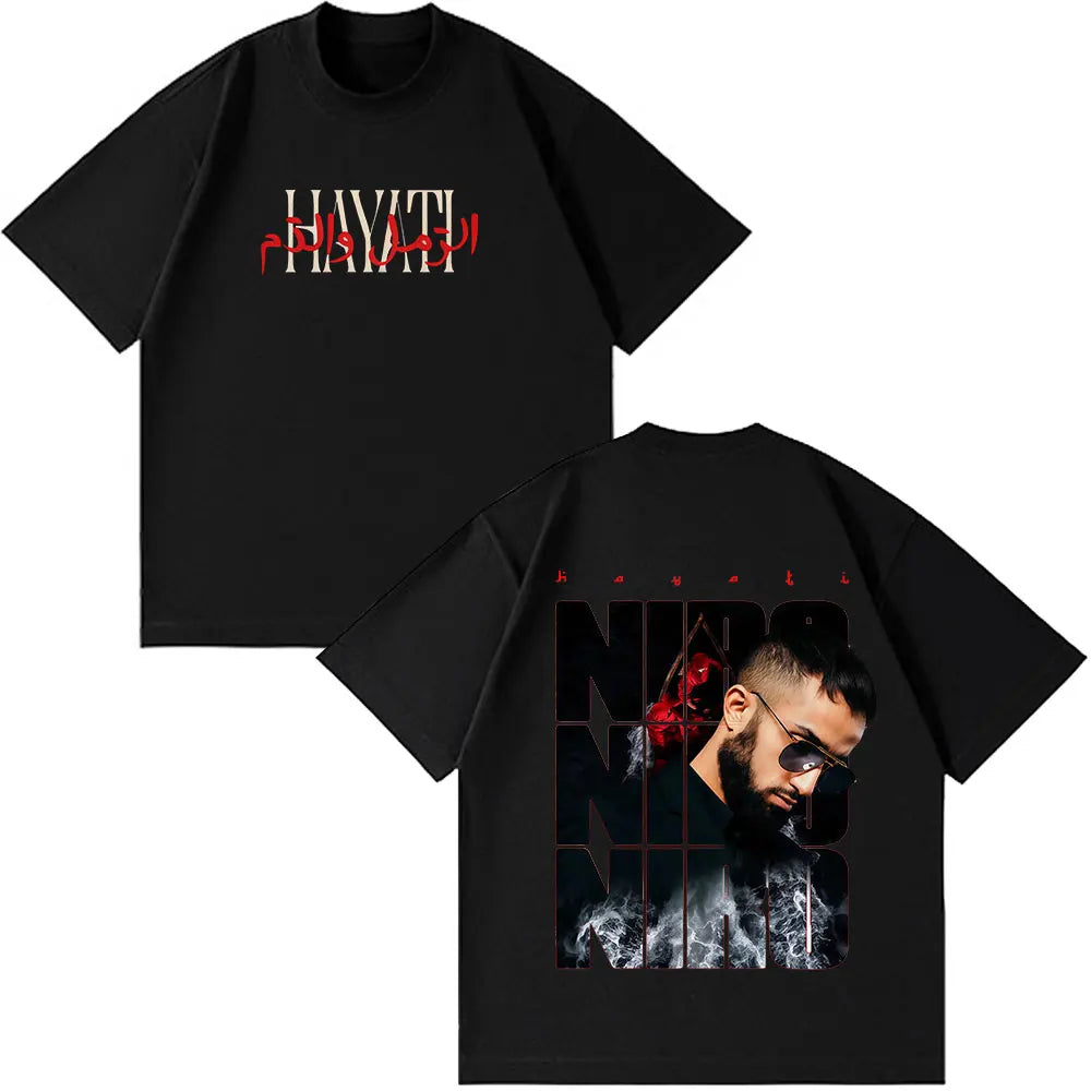 Rapper Niro OX7 Album T-shirt Men Women Clothes Hip Hop Fashion Pop Music T-shirts Male Casual Cotton Vintage T Shirt Streetwear