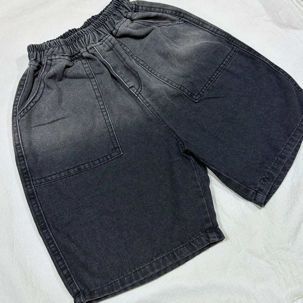 Boys Summer Denim Five-point Pants Kids Fashion Gradient Color Denim Shorts Trousers Teen Casual Jeans Children's Clothing