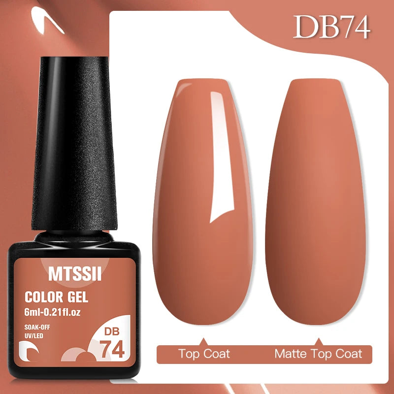 Mtssii 6ML Chocolate Color Gel Nail Polish Brown Semi Permanent UV Gel Autumn Winter Popular Soak Off Nail Art Gel Varnishes