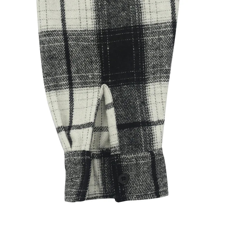 Heavy New Loose Casual Flannel Jacquard Long-Sleeved Hooded Plaid Shirt for Work Business Autumn 2025
