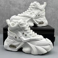 Chunky Sneakers Men Korean Style Trend HighTop Casual Shoes White Adds Height Non-slip Vulcanize Shoes Cushioning Platform Shoes
