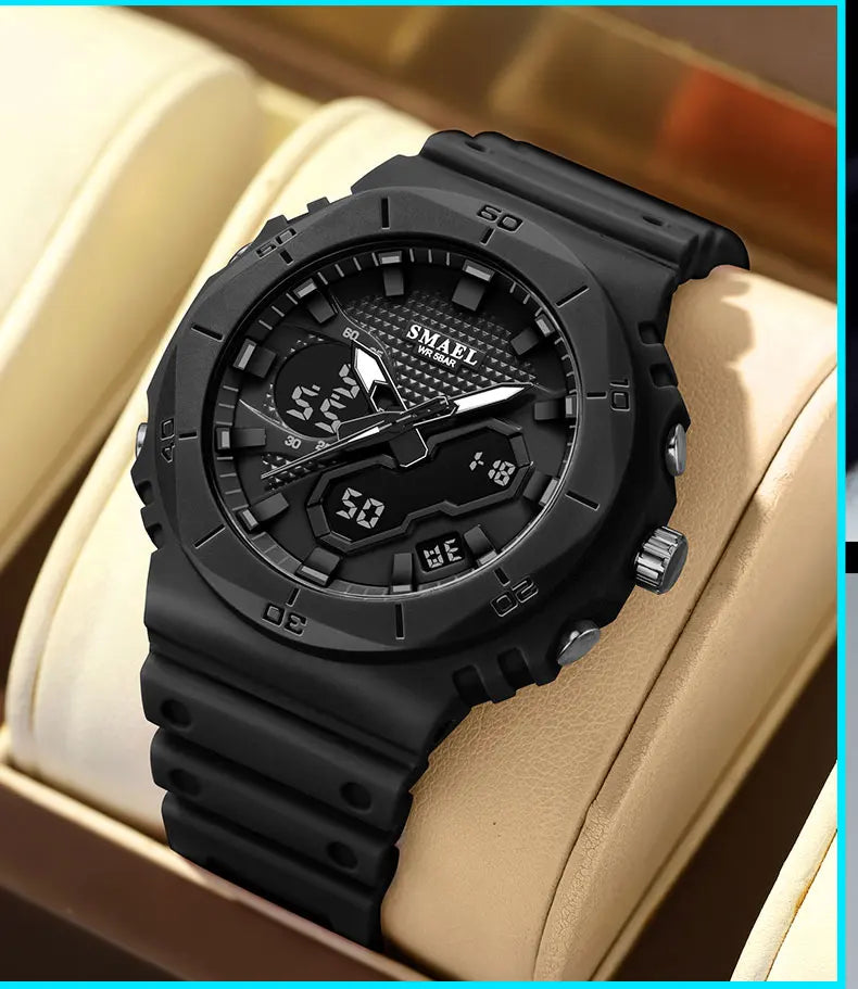 SMAEL Fashion Sport Watches for Unisex Top Brand Luxury Sports Chronograph Women Watch Waterproof Digital Quartz Wristwatch