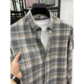 New 2025 Men's Long Sleeve Cotton Shirt Fleece Business Casual Easy Care Youth Outerwear Top Polyester Fiber Cool Sensation