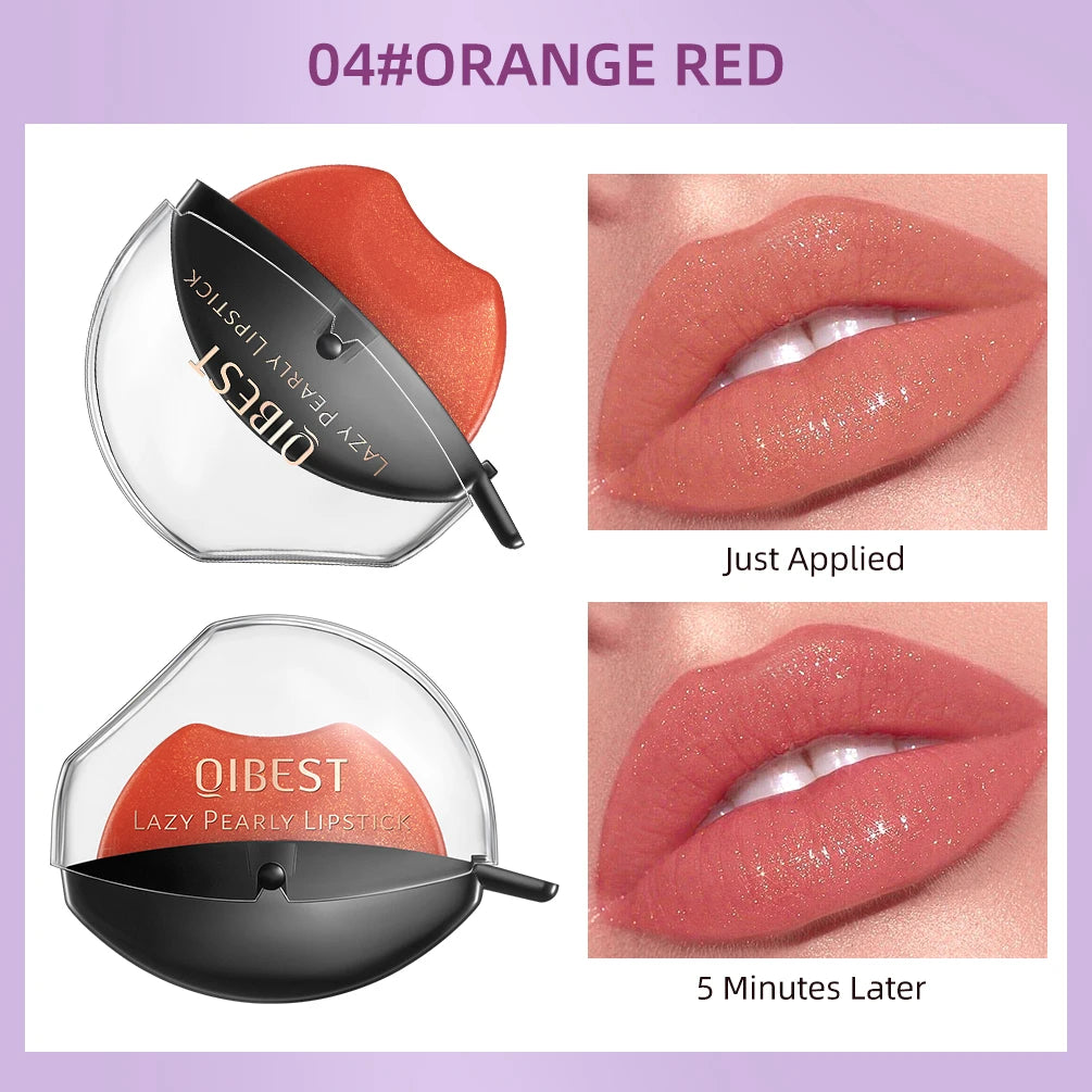 Lip-shaped lipstick seal Sip into makeup lazy blush lipstick Matte makeup effect Moisturizing lip gloss Waterproof non-stick cup