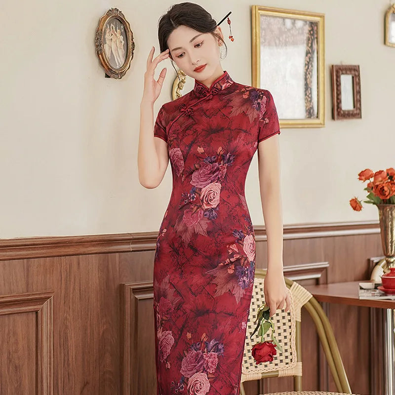 Fashion Clothes Party Vintage Casual Summer Elegant Traditional Chinese Clothing Cheongsams Chinese Dress Qipao Ethnic Style