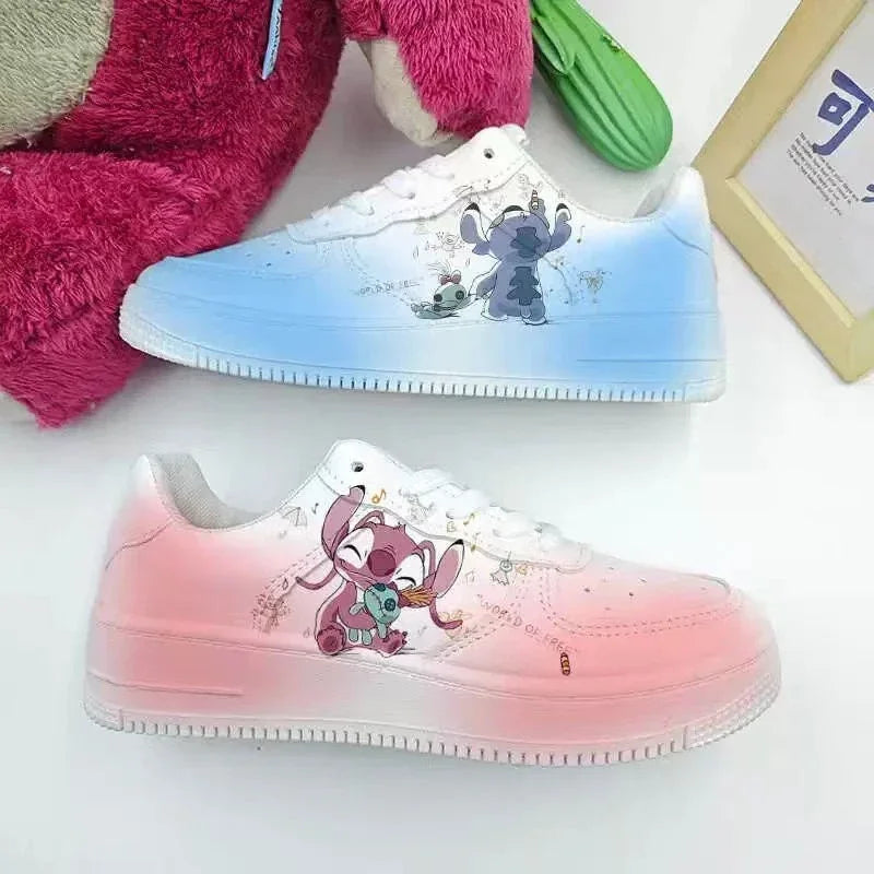 New Disney women cartoon Stitch cute White  Casual shoes soft sports shoes for girlfriend lady gift EU size 35-44