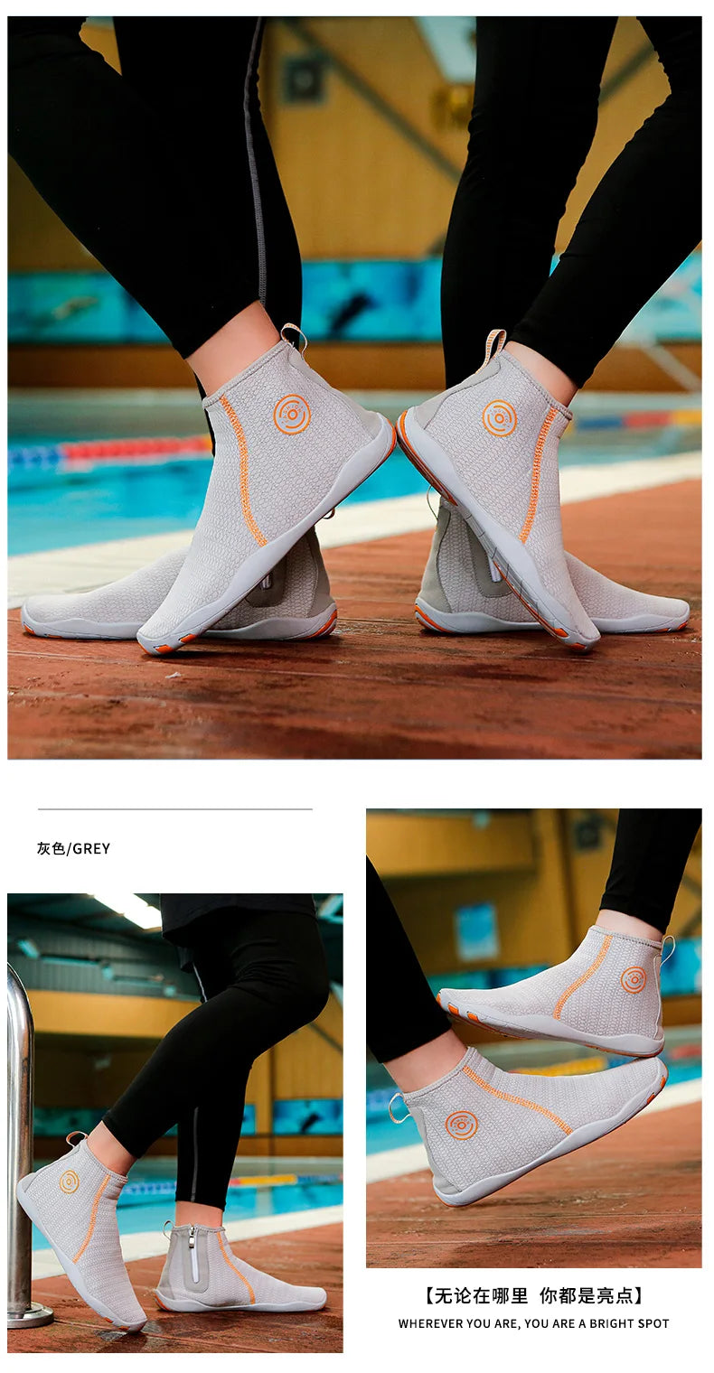 High Ankle Unisex Gym Footwaer Couples Vacation Beach Game Aqua Shoes Women Indoor Yoga Shoes Men Squat Fitness Shoes 35-46#
