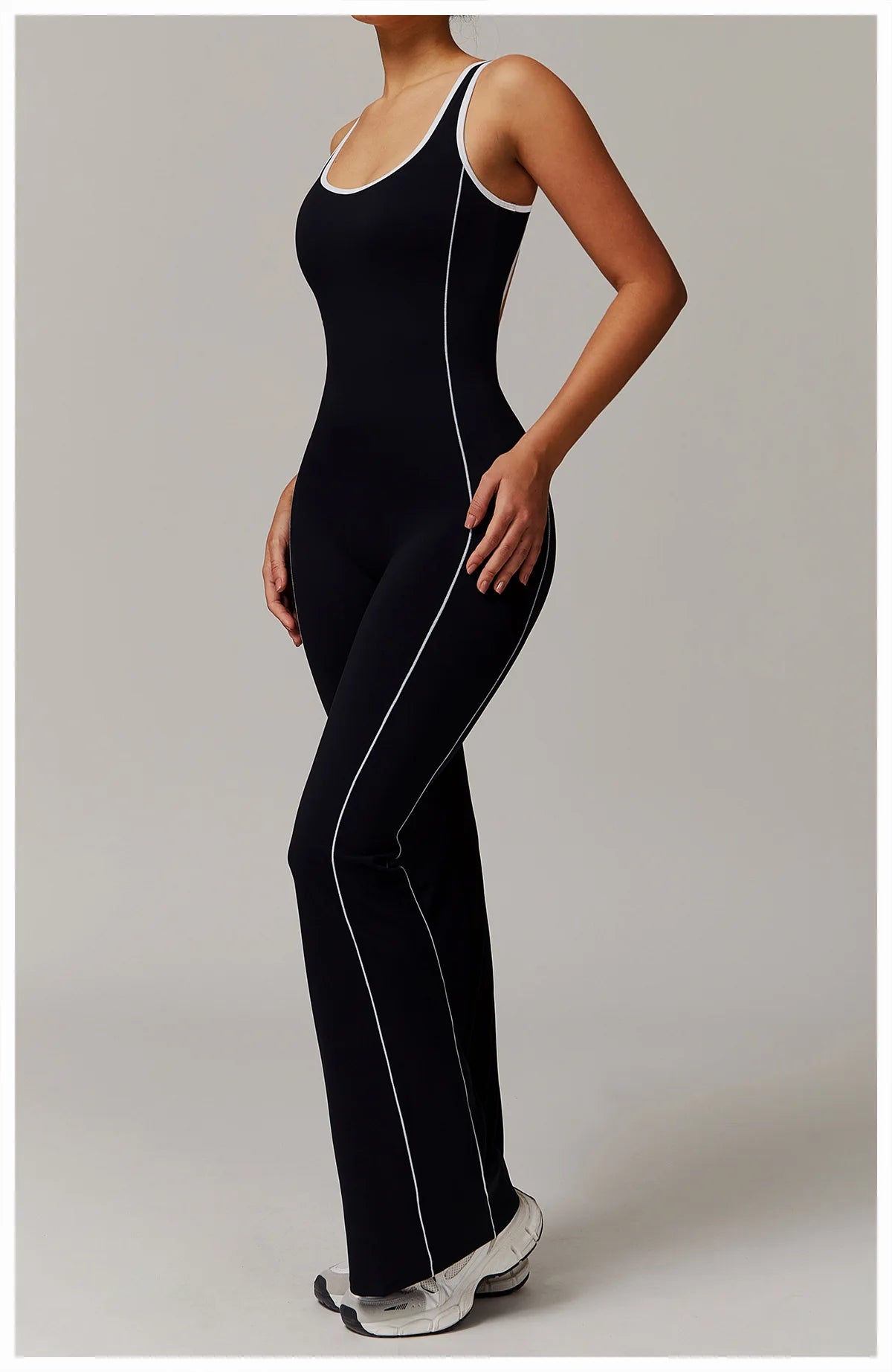 Sexy Backless Bodysuit Women's Set Tracksuits Fitness Sports Jumpsuit Yoga One-piece Suit Flared Pant Fast Dry Workout Clothes