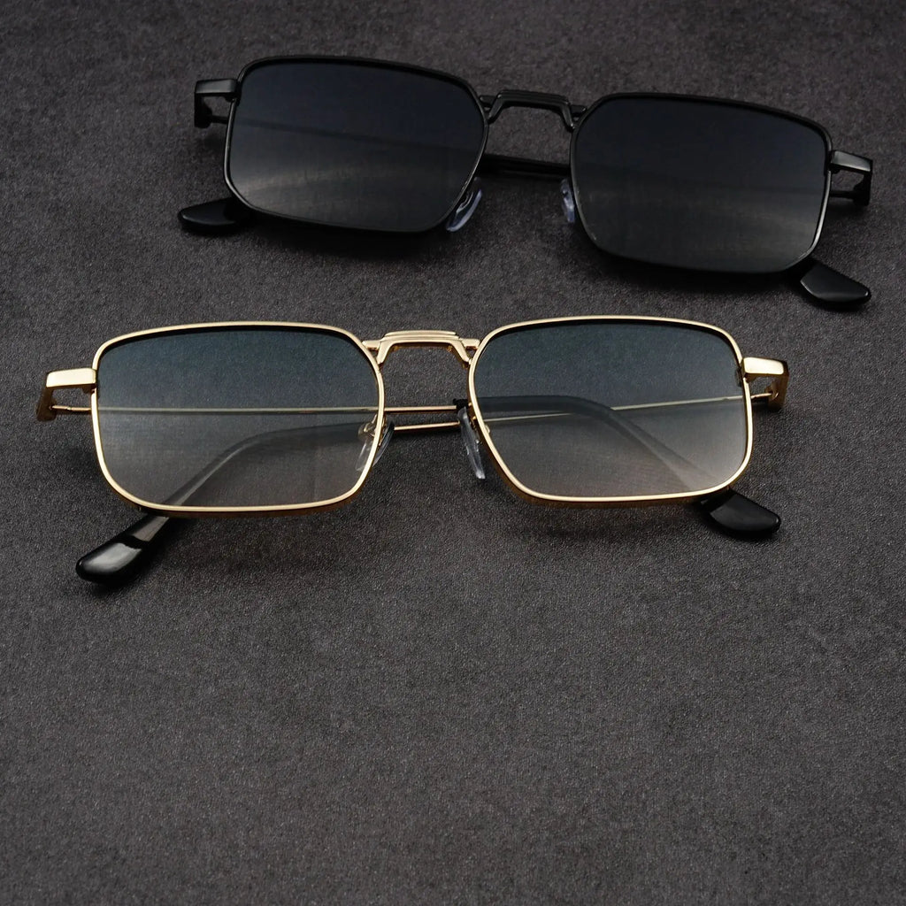 Fashion Rectangle Sunglasses Men Women Vintage Square Driving Sun Glasses Luxury Brand Metal Frame Eyewear Lentes De Sol Hombre