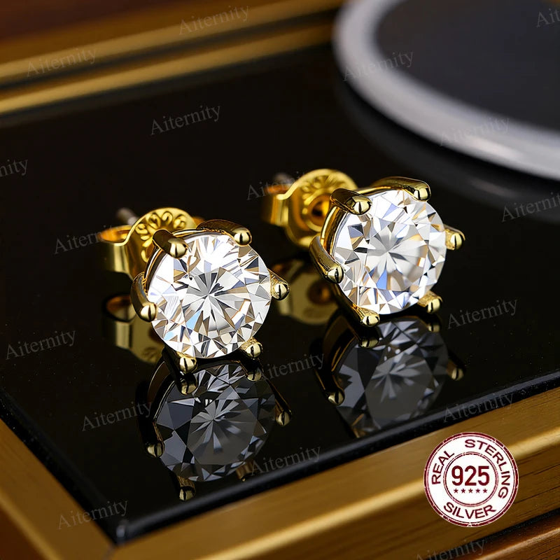 100% Earrings Moissanite for Women Pass Diamond Test Pen Ear Studs 925 Sterling Silver Fine Jewelry
