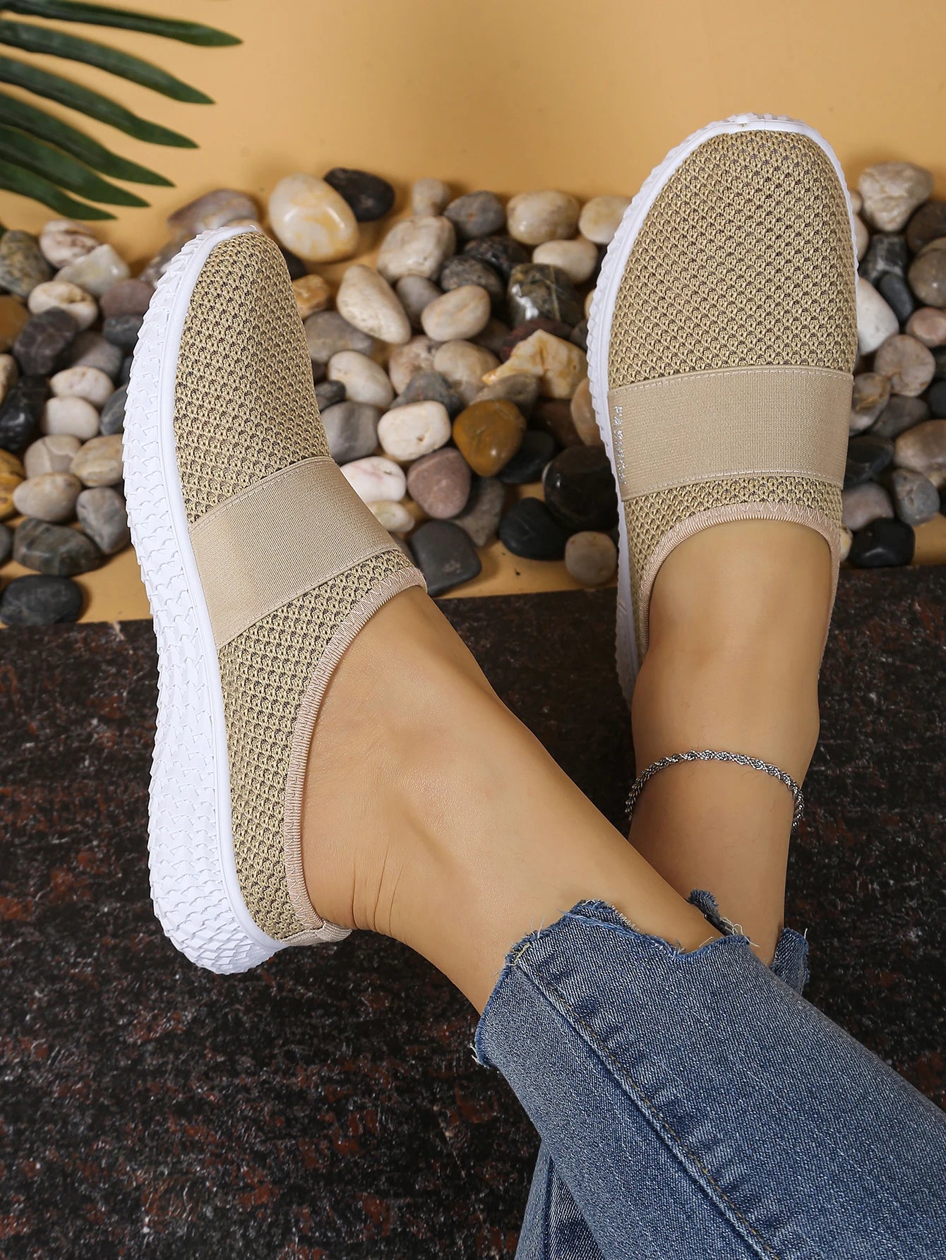 Women's shoes, women's casual shoes, summer mesh breathable thick-soled women's headband half support