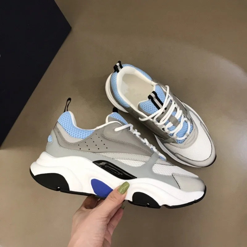 2025 new B22 sports and leisure thick soled fashionable retro breathable men's and women's height increasing casual shoes