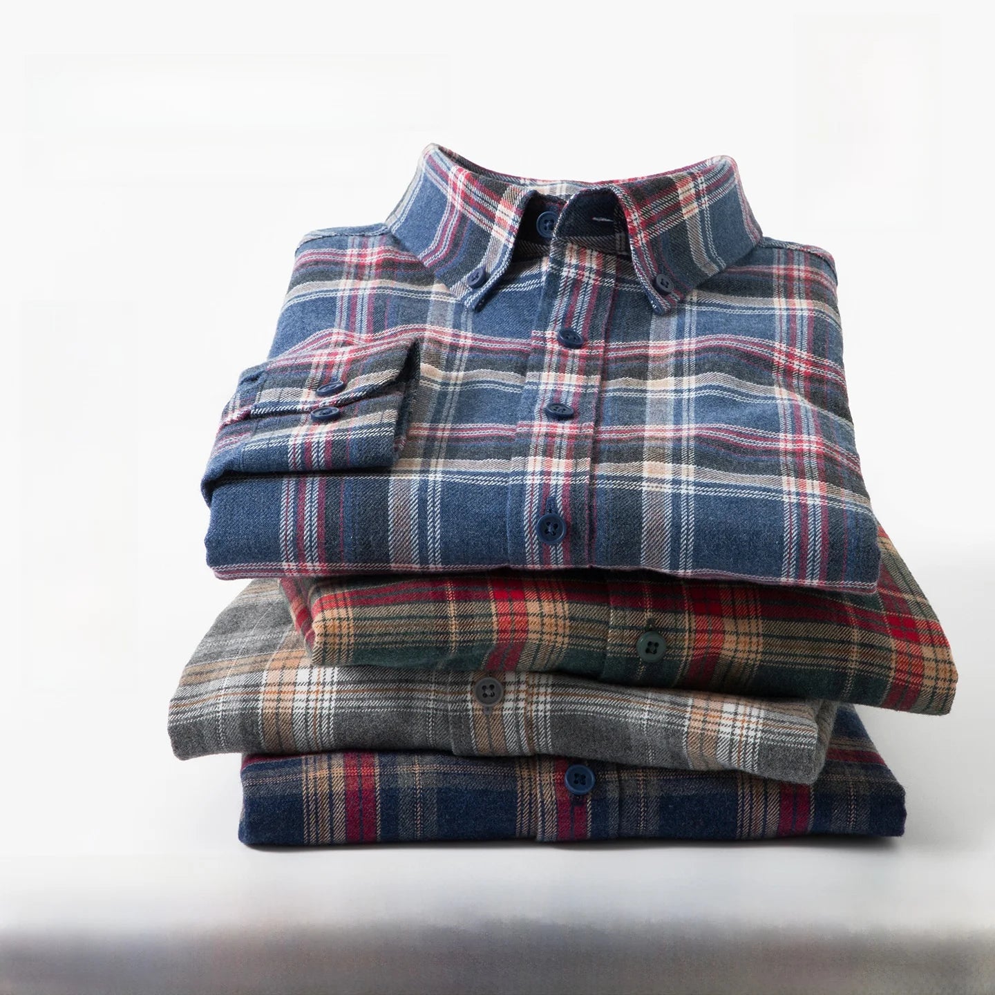 Men's Plaid Long Sleeve Shirt Fleece Finish Casual Style High End Feeling Autumn Winter Collection Fashionable Youth Urban Wear