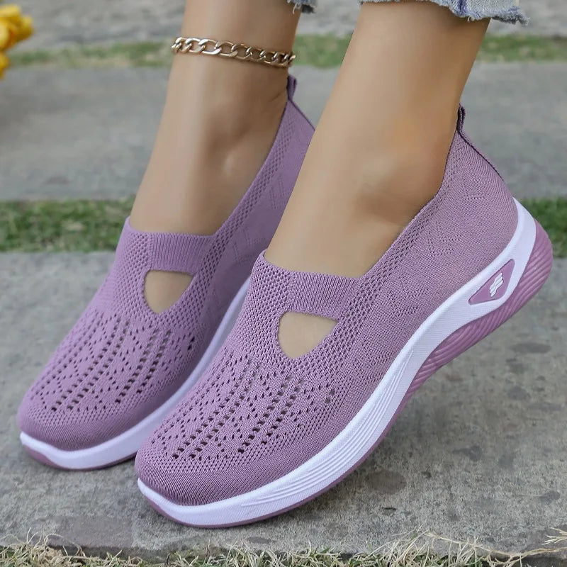 New Women's Sneakers Breathable Mesh Casual Shoes for Women Comfortable Soft Sole Walking Shoes Fashion Shallow Mouth Flat Shoes