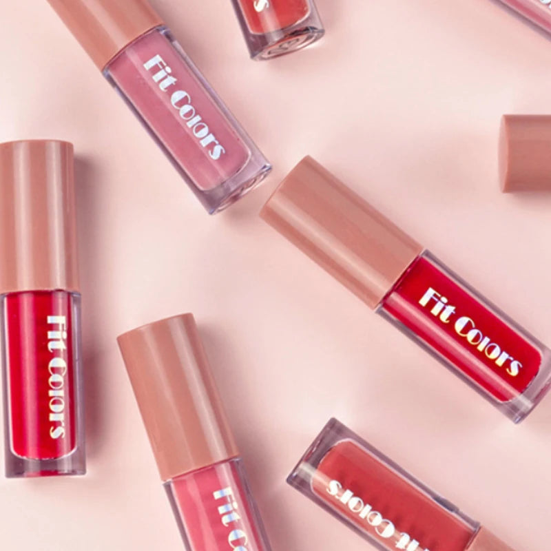 Fit Colors Velvet Lip Gloss Set — 4-Piece Non-Transfer, Diamond Finish, Long-Lasting Lip Gloss Collection