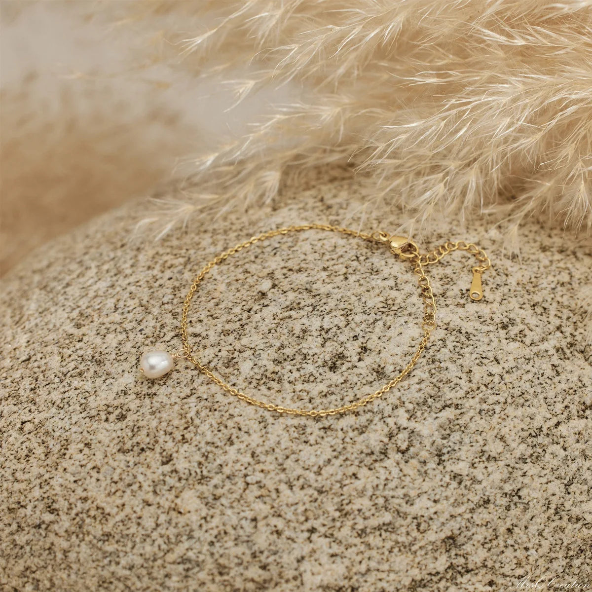 18K Gold Plated Stainless Steel Freshwater Pearl Pendant Necklace Bracelet French Vintage Set INS Style Geometric Shape Women...