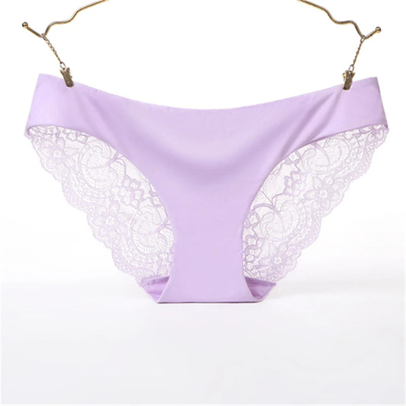 Women's Seamless Underwear Leopard Intimate Women Sexy Lace Black Floral Panties Seamless Panty 3pcs/set