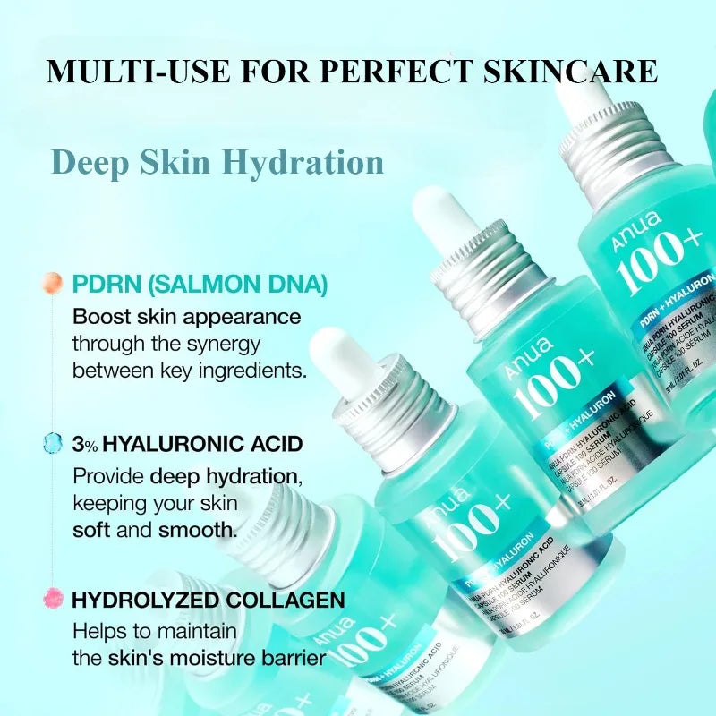 ANUA Skin Care Essence Hyaluronic Acid Capsule 100 Serum Blue Radiant Face Serum for Glass Skin Korean Skincare Products