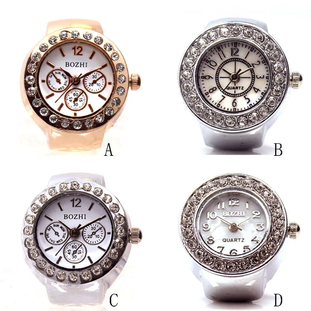 Elastic Cool Watch Creative Watch Steel Dial Ring Finger Analog Quartz Quartz Women's Watch Wrist Bands Men